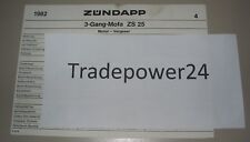 Technische Information Zündapp Automatik Mofa ZS 25 Vergaser Elektrik Stand 1982