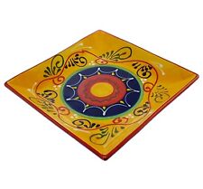 Quadratischer Teller / Serviergeschirr Tapas 22 cm x 22 cm spanische Handarbeit Keramik Keramik