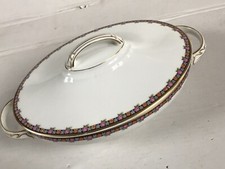 Große alte ovale Terrine mit Blumenband HR Hutschenreuther Selb Bavaria *
