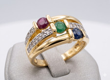 925/- Silberring, Vergoldet