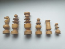 Antike Schachfiguren Regence Pattern Holz Schachspiel Chess 32 komplett