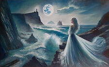 Ölgemälde Frau am Meer