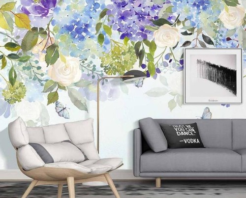 Weiße blumen h8007 - weiße, tapete