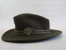 FAUSTMANN Germany Hut Fedora 60 grün oliv "Trachten" Filz Wolle /Ya