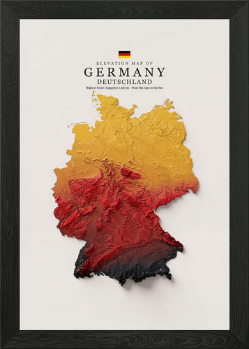 Höhenkarte von deutschland - von,