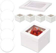 Tortenkarton Hoch mit Tortenplatte weiße Fenster Kuchenbehälter Pappe für Geburt