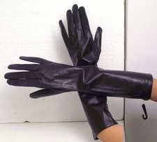 Neue braune Damen Lederhandschuhe Gr. 7,5 - 40 cm lang