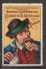 Reklamemarke BERNARD Schmalzler, Regensburg