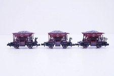 (RBT756) Fleischmann 822705 Schotterwagen-Set der DB, gealtert, DC, N, OVP