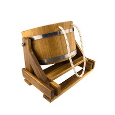 Waldmeister Sauna Schwalldusche Eiche 10 L Schwalleimer Saunaeimer Eimerdusche