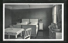 Dietenheim / Württemberg, Schloss Brandenburg, Schlafzimmer, Ansichtskarte 