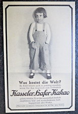 Kasseler Hafer-Kakao , Was kostet die Welt ? , Alte Reklame , 1933 , (A30)