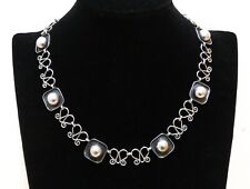 Bauhaus/ Art Déco Gustav Hauber 835 Silber Collier/ Halskette - 44 cm