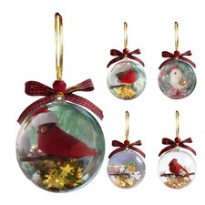 3D-Vogel-Weihnachtskugel, transparente Weihnachtskugeln, Kolibri-Blase, 8,9 cm