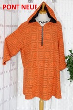 PONT NEUF Denmark Designer TUNIKA Sweatshirt 2XL 48 50 52 ORANGE Muster Kapuze