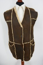 Betty Barclay Damen Herbst Winter Lammfell Leder Weste Gr.M Braun sehr guter Zus