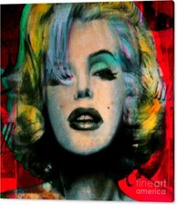 Motiv Marilyn Monroe 3 D XXL 90cm x 90cm Leinwand Pop Art/Malerei/StreetArt/Bild