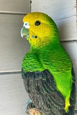 Wellensittich Vogel Deko Figur Gartenfigur Käfig Farbe Grün