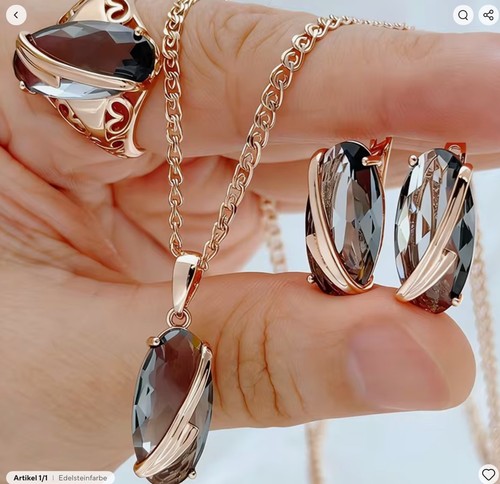 Damen schmuck set 585 rotgold - set,