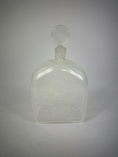 Antike Glas Flasche Geschliffen Blumen Bouquet Stopfen Verziert Flakon Alt