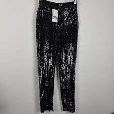 Zara Pailletten Hose Stretch