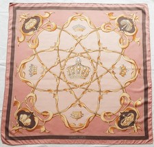 Hermes Tuch Designer J.Abadie 100%Seide rosa/braun/gold