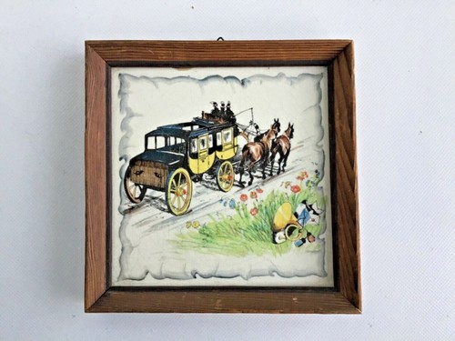 Vintage kachelbild kutsche - vintage,