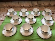 Tassen mit Untertasse alt Vintage winterling Bavaria Röslau 10 x Goldrand 