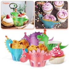 24 Pcs Deko Für Kuchen Dinosaurier -Tischdekorationen Cupcake-Förmchen