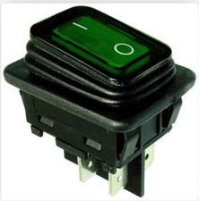 Wippschalter 4-polig, 230V, 20A  Leuchte grün, Marquardt, Typ:1935.3118