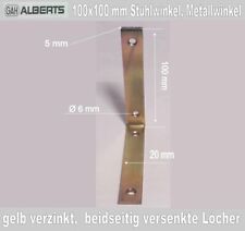 Möbelwinkel, Stuhlwinkel, Metallwinkel gelb verzinkt 100x100x20x5 mm extra Stark