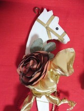 ?Deko Pferdeanhänger Steckenpferd aus Holz m. Blumen und Bändern dekoriert Pony