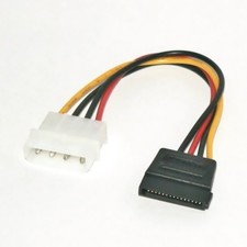 S-ATA Strom-Kabel Adapter 5,25" 4-pol 4pin Molex PC intern Netzteil Stecker SATA