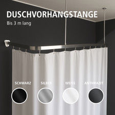  DUSCHVORHANG STANGE DUSCHVORHANGSCHIENE BARRIEREFREI WINKELSTANGE  ALLE FARBEN