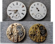 zwei alte Taschenuhrwerke  - laufen  beide