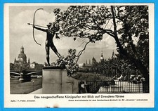 Dresden (um 1935) - Bogenschütze am Königsufer und Frauenkirche - AK 366