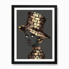 Schwarze Frau mit Hut