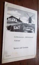 DDR- SPEISEKARTE Grillrestaurant "Mühlenbaude" FAHRLAND bei Potsdam um 1980
