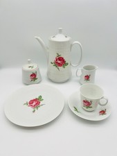 🌹 Hutschenreuther Maria Theresia Rote Rose Kaffeeservice 29tlg. für 8 Pers. ☕