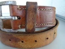 Gürtel Leder 2.WK, gestempelt sächs. Schwerter, Heimatwerk Gau Sachsen, 110x3 cm