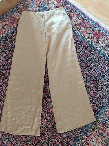 Leinen hose beige safari - safari, damen