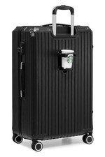 Koffer Reisekoffer mit Rollen Hartschalenkoffer Rollkoffer Trolley Schwarz M