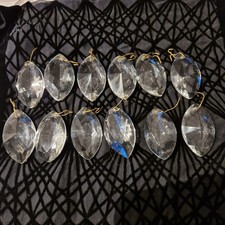 12 Lüsterbehang Prismen Wachtel 5,5 x 3 cm Glasprismen