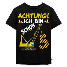 Achtung Ich Bin Schon 5 Kran Geschenk Kinder Premium Bio T-Shirt