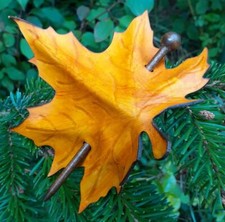 Haarspange Haarschmuck Ahorn Blatt Pagan Leder Elfe Hexe Magier detailgetr Wicca