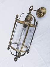 Tolle alte/ antike runde Messing/ Bronze  Hängelampe aus dem Elsass