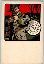 13568834 - Schiessscheibe Schuetze mit Gewehr Schuetzen 1900