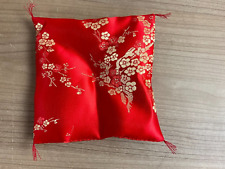 Schmuckkissen Uhrenkissen, Dekokissen, rot gemustert, 12 x 12 cm, aus Stoff