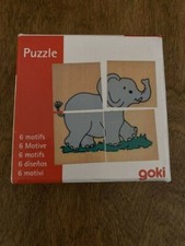 Kleinkind, Puzzle, 6 Motive, 4 x 4 cm /  2+ / Holz   goki HS 252