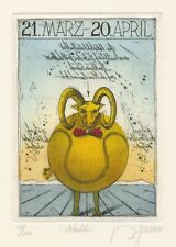 Dieter Portugall, Tennis, Sternzeichen , Widder, Radierung, Originalgrafik,